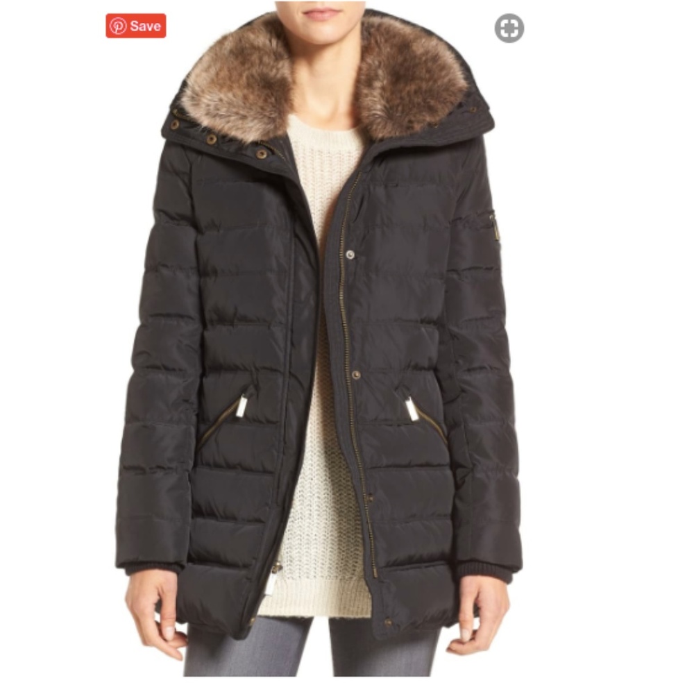 Michael Kors Down & Feather Hooded Coat